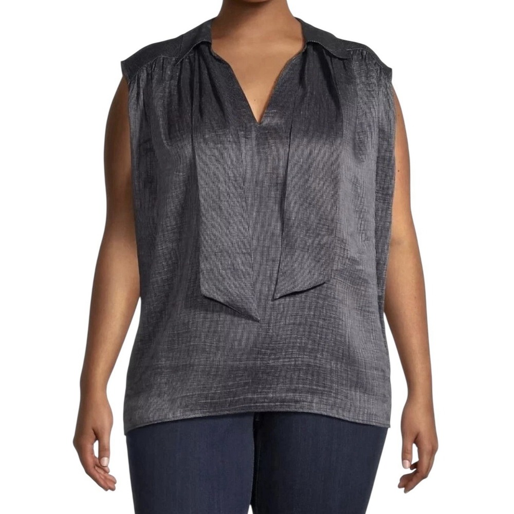 Harshman By Anthropologie Lucille Top Women's 2X Silk‎ Sleeveless Career New